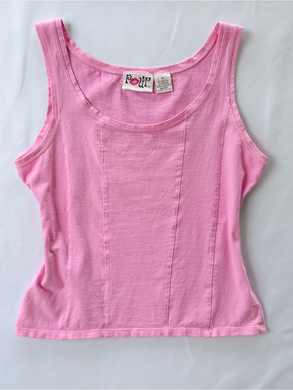 Vintage Y2K Pink Corset Seam Tank Top